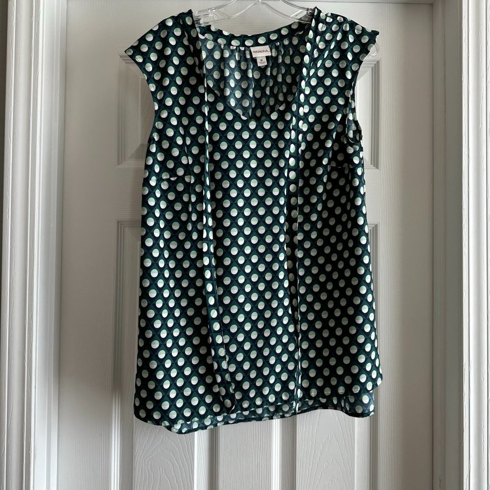 Polka dot blouse - green/blue/white - Merona
